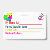Autism Card id Alert Name Badge バッジ (裏面)
