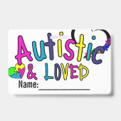 Autism Card id Alert Name Badge バッジ (正面)
