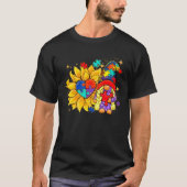 Autism Child Sunflower Gnome Awareness Choose Kind Tシャツ (正面)