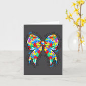 Autism Coquette Bow Puzzle Autism Awareness Proud  カード (黄色い花)