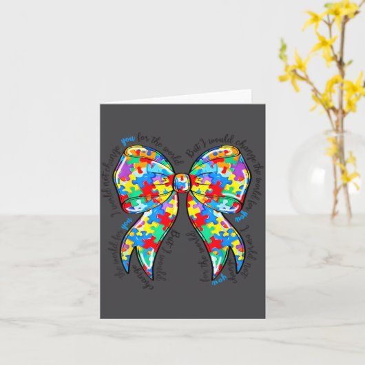 Autism Coquette Bow Puzzle Autism Awareness Proud  カード (黄色い花)
