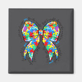 Autism Coquette Bow Puzzle Autism Awareness Proud  マグネット (正面)