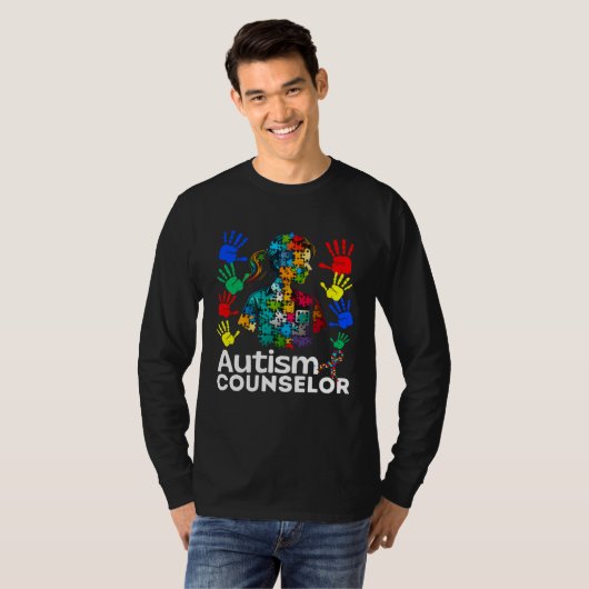 Autism Counselor Navigating Autism Autism Counseli Tシャツ (正面フル)