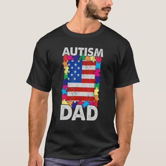 Autism Dad Father s Day Autism Awareness Tシャツ (正面)