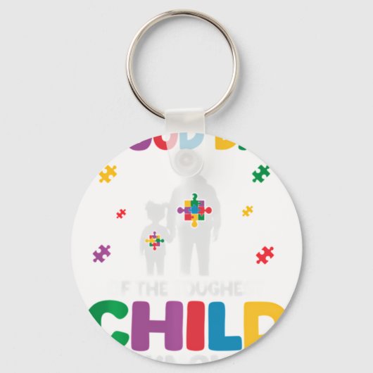 Autism Dad Of Daughte キーホルダー (正面)