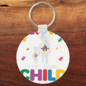 Autism Dad Of Daughte キーホルダー (正面)