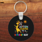 Autism Dancing Fun Different Beat Autism Awareness キーホルダー (正面)