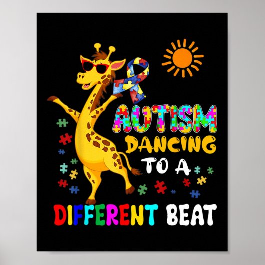 Autism Dancing Fun Different Beat Autism Awareness ポスター (正面)