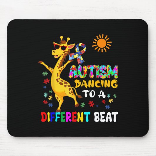 Autism Dancing Fun Different Beat Autism Awareness マウスパッド (正面)