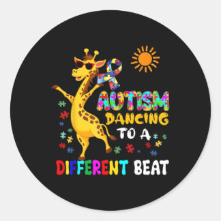 Autism Dancing Fun Different Beat Autism Awareness ラウンドシール