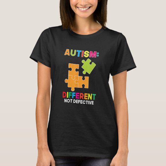 Autism Different Not Defective Spectrum Support Ac Tシャツ (正面)
