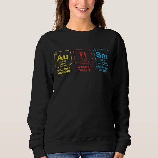 Autism Elements Periodic Table Awareness ASD Men W スウェットシャツ (正面)