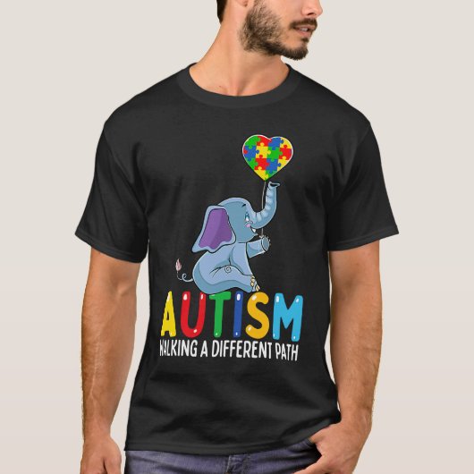 Autism Elephant Walking A Different Path For Kids Tシャツ (正面)