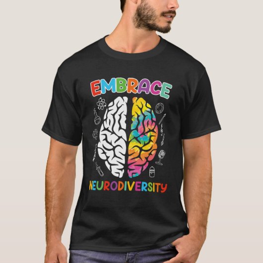 Autism Embrace Neurodiversity Autistics Awareness Tシャツ (正面)
