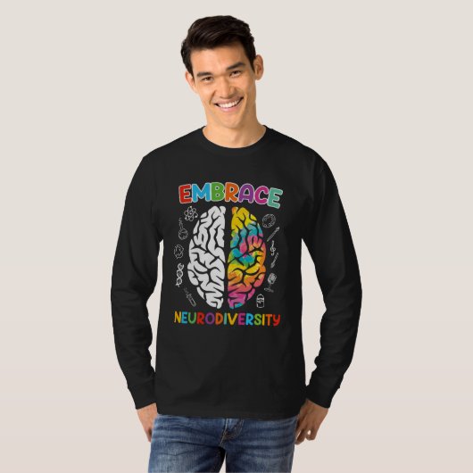 Autism Embrace Neurodiversity Autistics Awareness Tシャツ (正面フル)