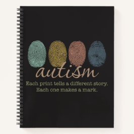 Autism Fingerprint/Quote Spiral Notebook ノートブック
