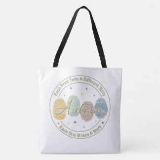 Autism Fingerprint/Quote Tote Bag トートバッグ