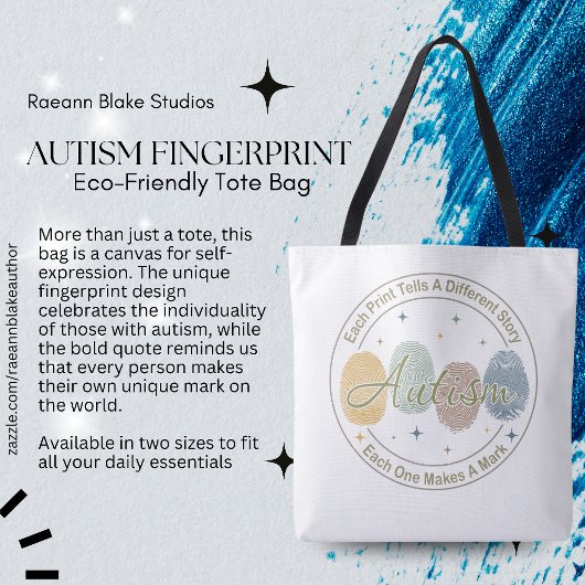Autism Fingerprint/Quote Tote Bag トートバッグ