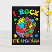 Autism Floral Brain I Rock The Spectrum Awareness  カード (黄色い花)