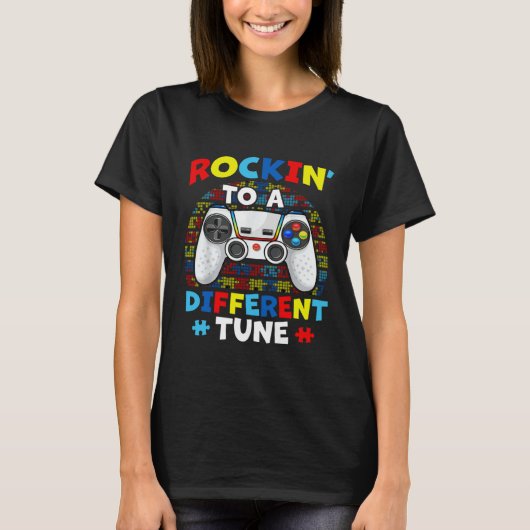 Autism Game  Rocking To A Different Tune For Gamer Tシャツ (正面)