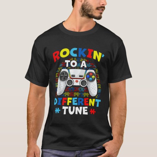 Autism Game  Rocking To A Different Tune For Gamer Tシャツ (正面)