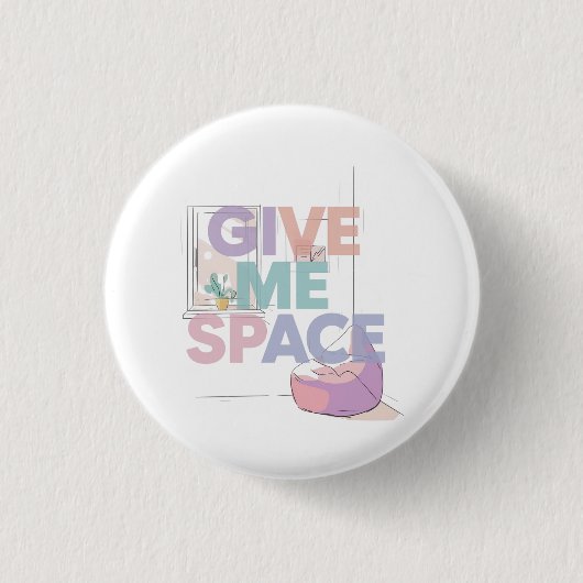 Autism Give Me Space Sensory Boundary Button Pin 缶バッジ (正面)