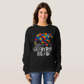 Autism Grammie Bear Autistic Support Autism Awaren スウェットシャツ (正面フル)