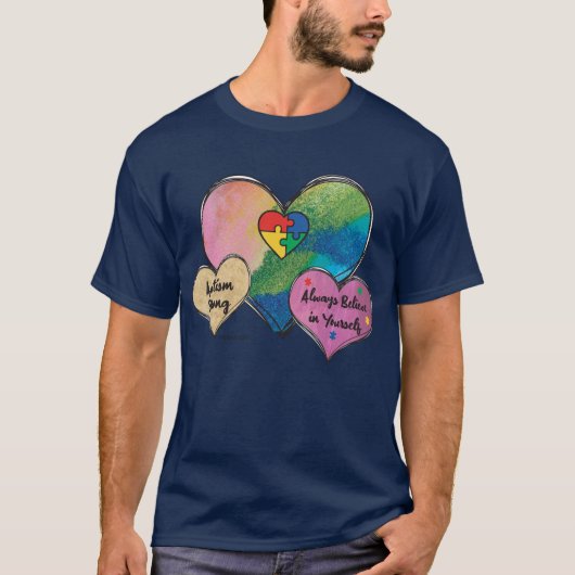 Autism Hearts T-Shirt Tシャツ (正面)