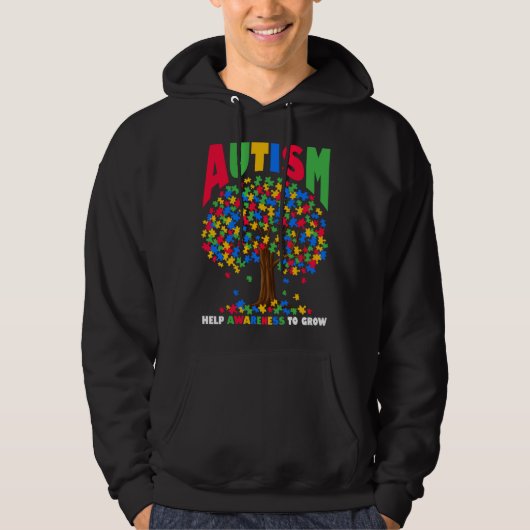 Autism Help Awareness To Grow Puzzle Tree Autism A パーカ (正面)