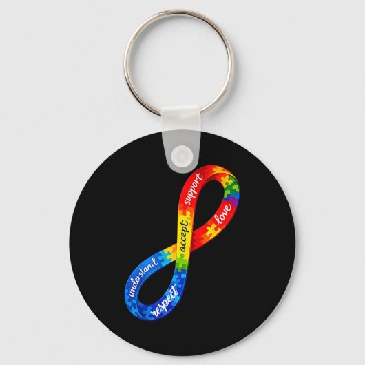 Autism infinity ribbon design a neurodiversity キーホルダー (正面)