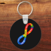 Autism infinity ribbon design a neurodiversity キーホルダー (正面)