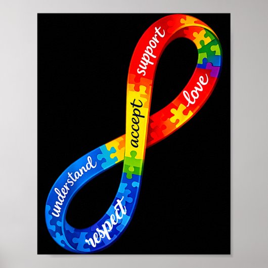 Autism infinity ribbon design a neurodiversity ポスター (正面)