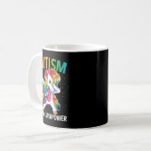 Autism Is My Superpower Dabbing Unicorn コーヒーマグカップ (正面左)