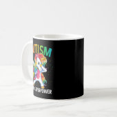 Autism Is My Superpower Dabbing Unicorn 1422 コーヒーマグカップ (正面左)