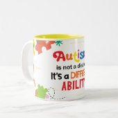 Autism Is Not A Disability ツートーンマグカップ (正面左)