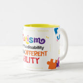 Autism Is Not A Disability ツートーンマグカップ (正面右)