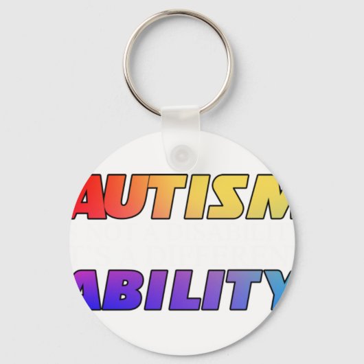 Autism Is Not A Disability Black Versio キーホルダー (正面)