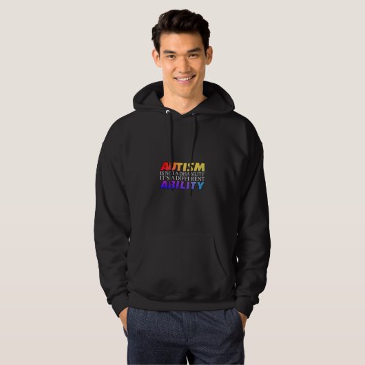 Autism Is Not A Disability Black Versio パーカ (正面フル)