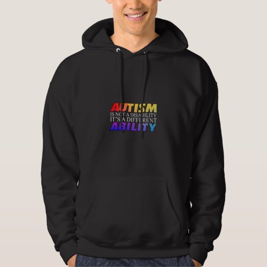 Autism Is Not A Disability Black Versio パーカ (正面)