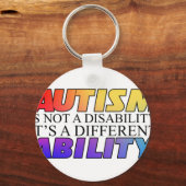 Autism Is Not A Disability White Versio キーホルダー (正面)