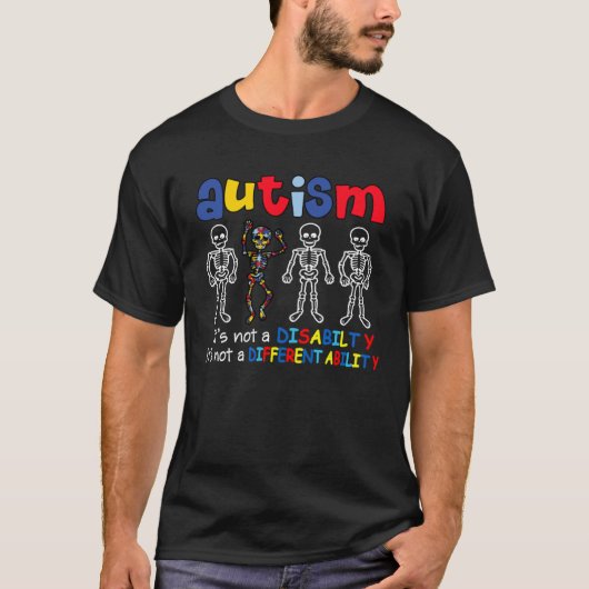 Autism it s a different ability Dabbing Dancing Sk Tシャツ (正面)