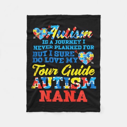 Autism Journey Never Planned Tour Guide Nana Grand フリースブランケット (正面)
