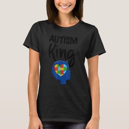 Autism King   Kids Autism Awareness Tシャツ (正面)