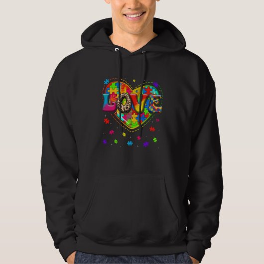 Autism Love Heart Autism Awareness Month For Men W パーカ (正面)