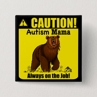 Autism Mama Always On The Job Button Pin 缶バッジ