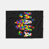 Autism Mama Autism Awareness Day Coquette Bow フリースブランケット (正面(横))