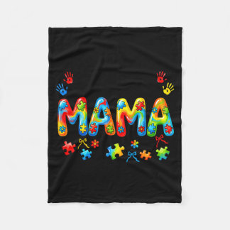Autism Mama Autism Mom Autism Awareness Support フリースブランケット