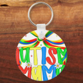 Autism Mama Awareness Bow Mother'S Da キーホルダー (正面)