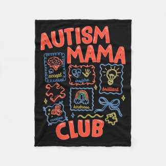 Autism Mama Club Retro Neurodiversity Awareness フリースブランケット