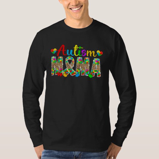 Autism Mama Leopard Autism Awareness Month Autism  Tシャツ (正面)
